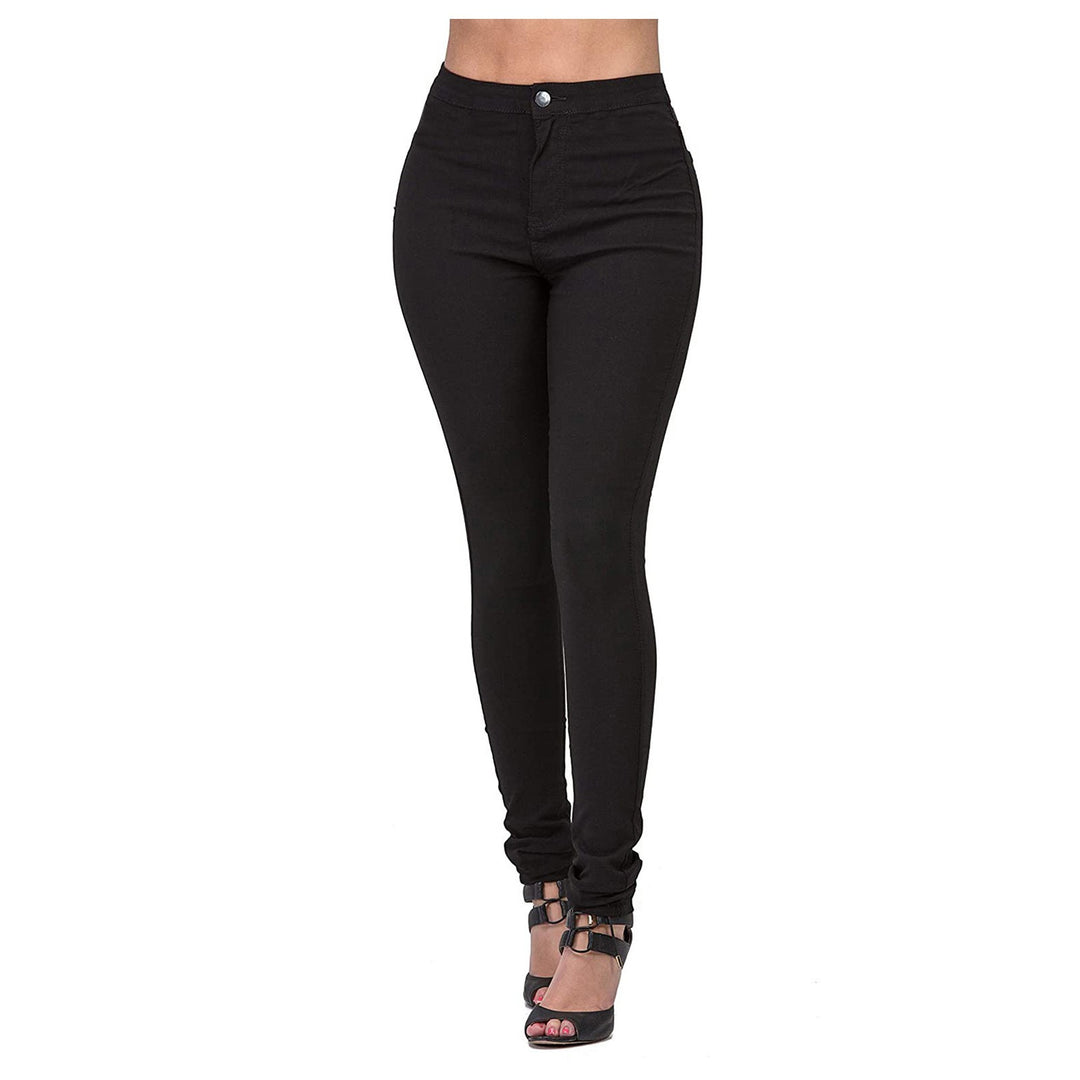 Women's High Cut Skinny Jeans with Elastic Stretch Lisslune