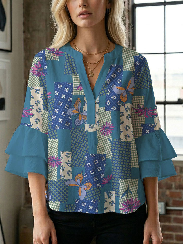 Ladies blouse with beautiful floral design Lisslune