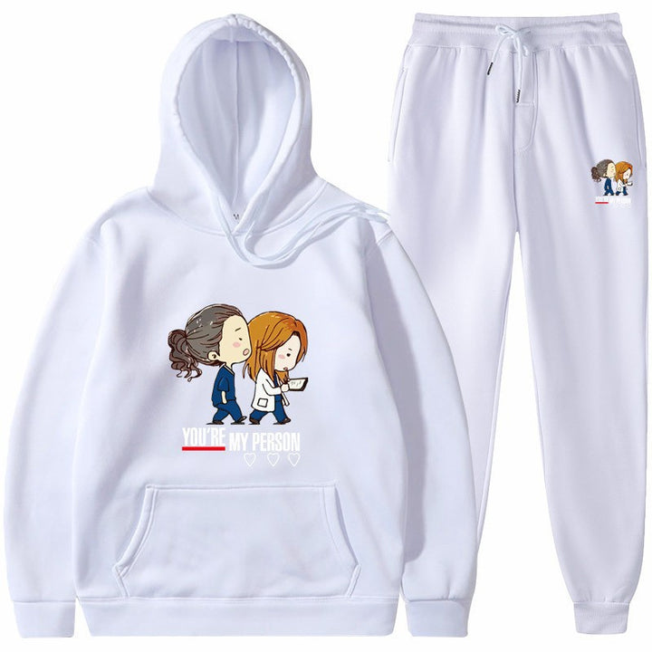 Women's Hoodie and Jogging Pants Set with Original Cartoon Design Lisslune