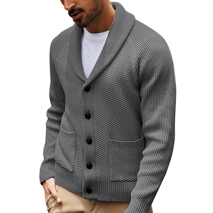 Men's cardigan with textured design and practical shawl collar Lisslune