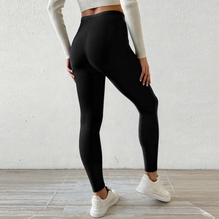 Damen Fleecegefütterte Leggings mit hohem Bund und Kordelzug Lisslune