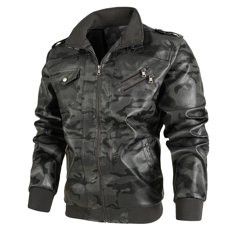 Men's camouflage leisure jacket with stylish zippered pockets Lisslune