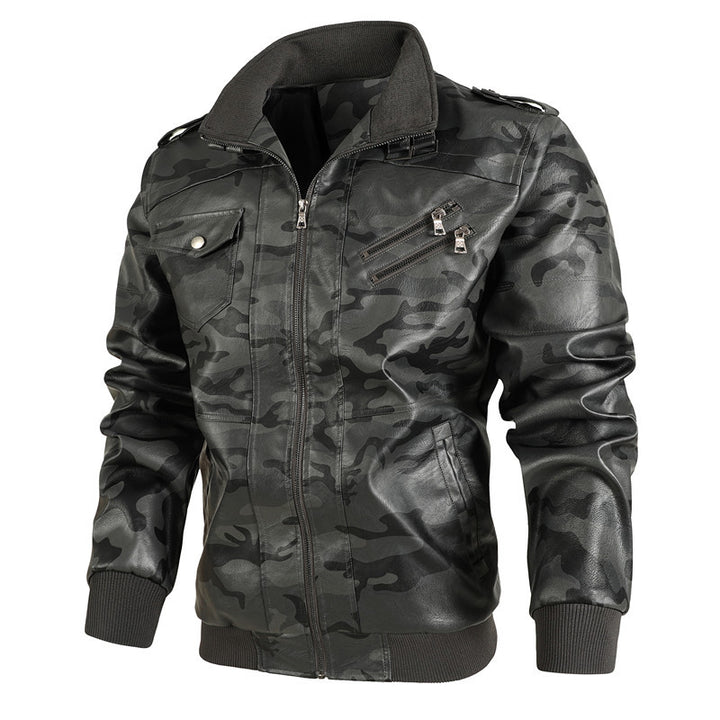 Men's camouflage leisure jacket with stylish zippered pockets Lisslune