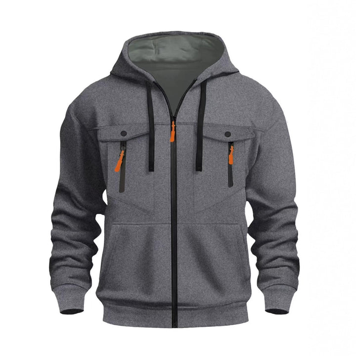 Men's hooded jacket with practical zip pockets and elastic cuffs Lisslune