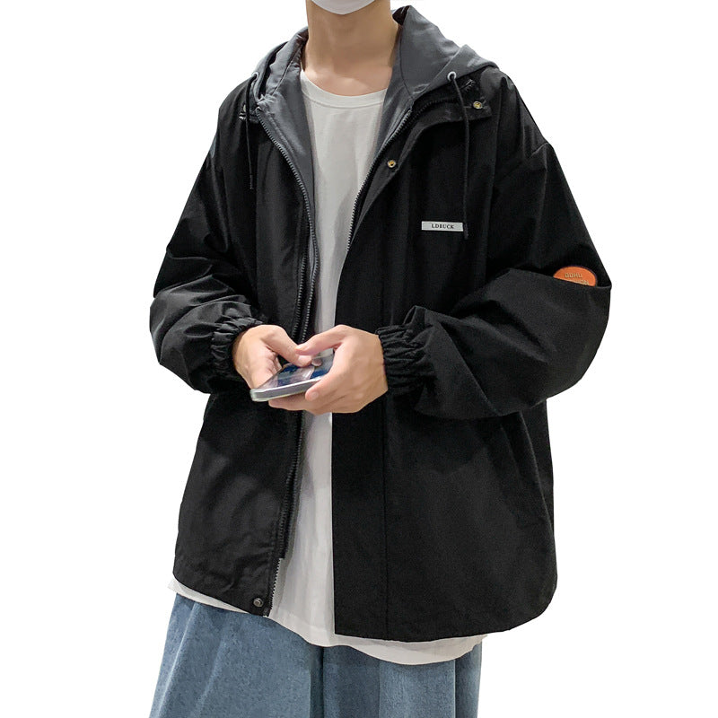 Men's casual transitional jacket with adjustable hood and breathable lining Lisslune