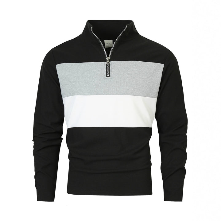 Men's zip sweater with fashionable color cut and comfortable style Lisslune