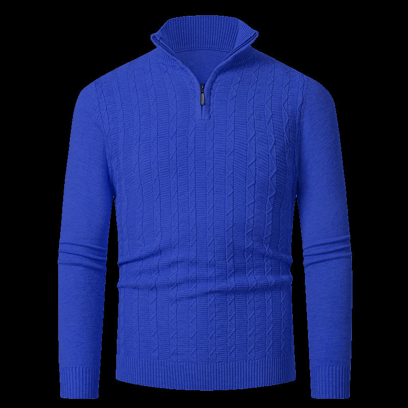Men's knitted pullover with modern collar and zipper Lisslune