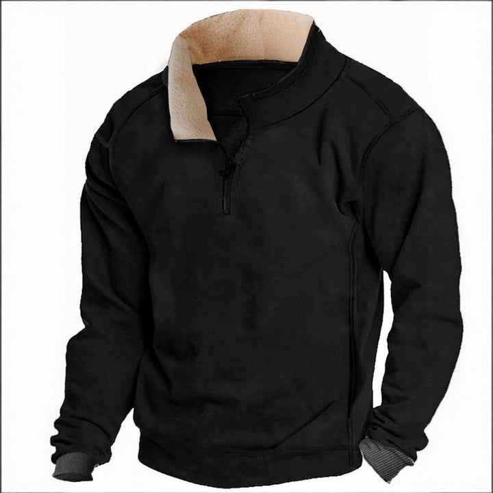 Men's fleece pullover with a high collar and practical side pockets Lisslune