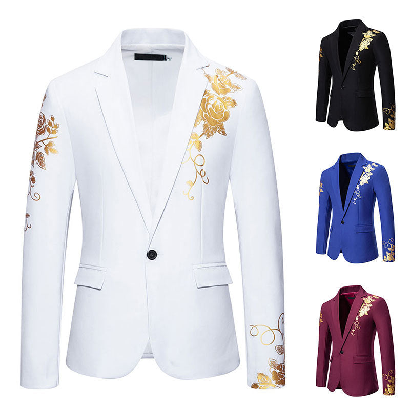 Men's elegant blazer with floral details and textured design Lisslune