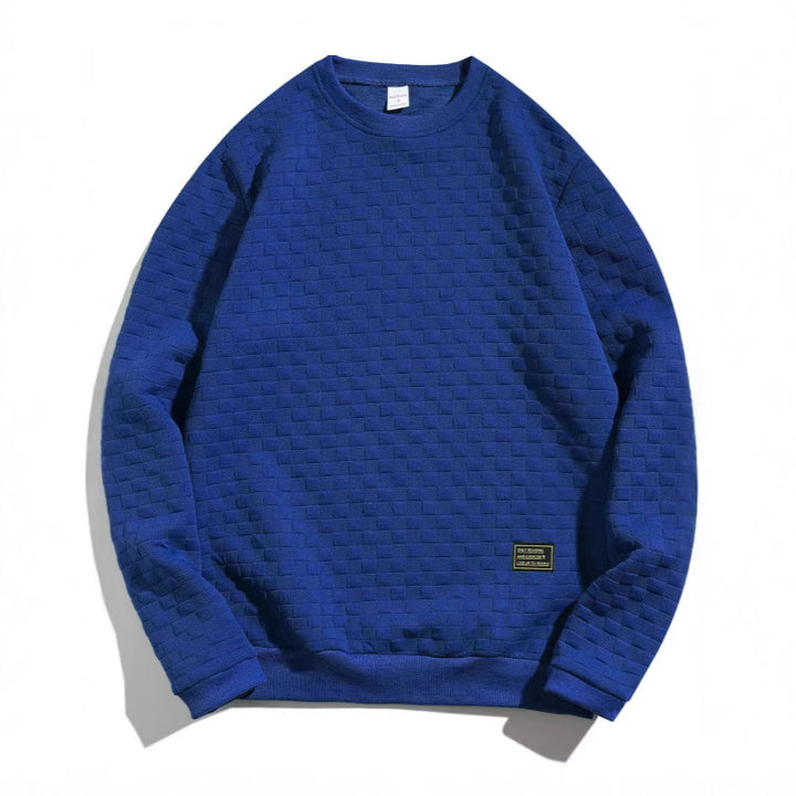 Men's casual textured sweater with round neck and elastic cuffs Lisslune