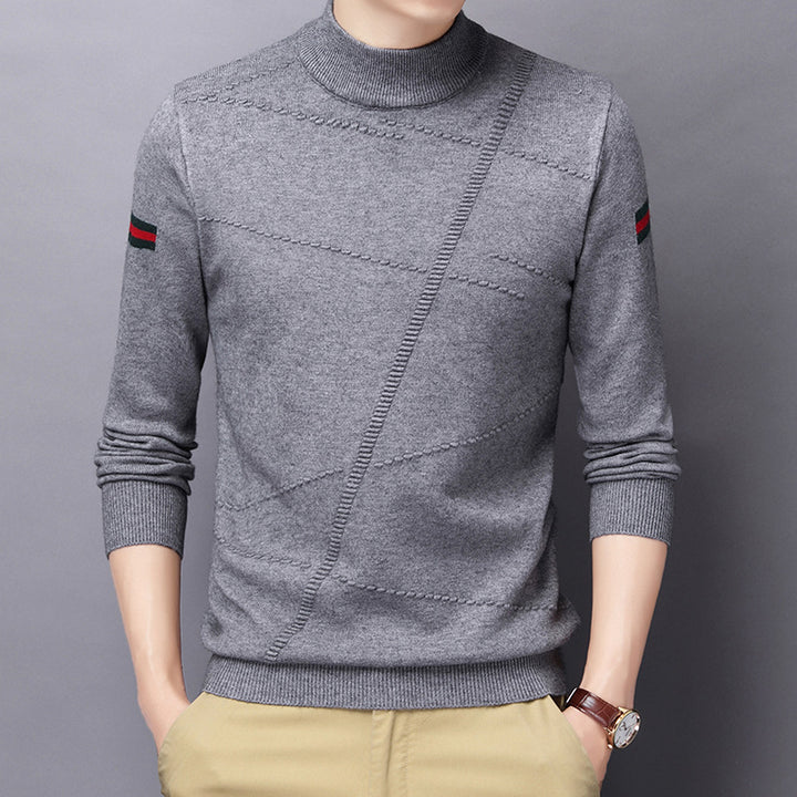 Men's Refined Turtleneck Sweater with Textured Design Lisslune