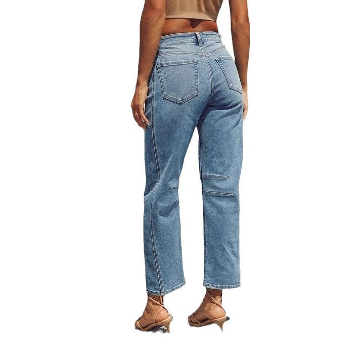 Women's High-Waisted Mom Jeans with Unique Cut Lisslune