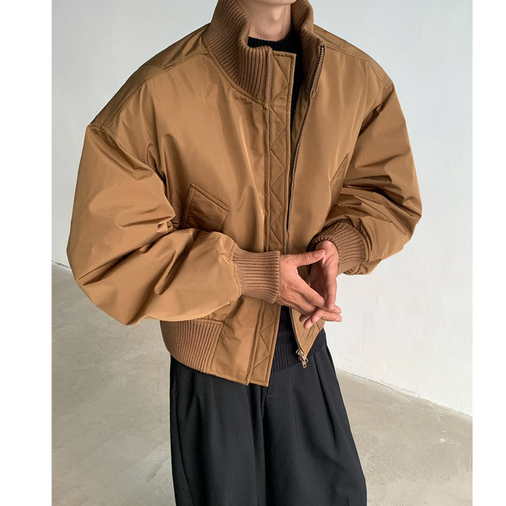 Men's casual bomber jacket with high collar and practical pockets Lisslune