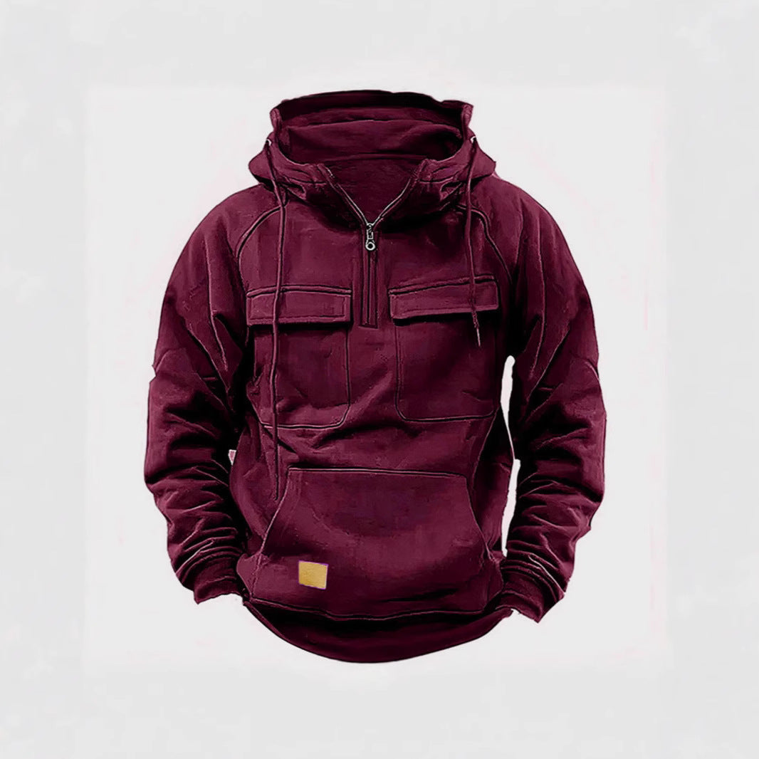 Men's sporty hoodie in utility style with practical pockets Lisslune