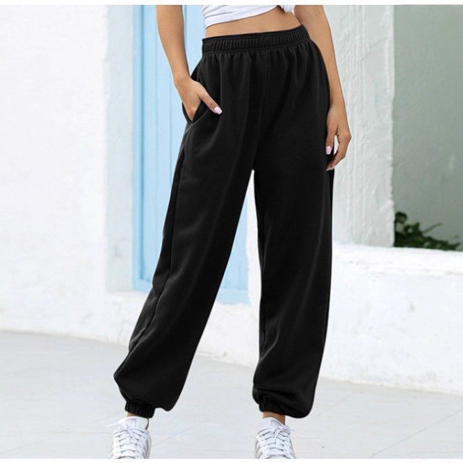 Women's leisure pants with a wide cut and elastic waistband Lisslune