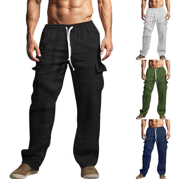 Men's casual cargo pants with practical side pockets and elastic waistband Lisslune