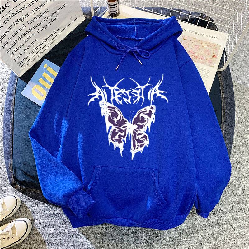 Women’s Hoodie with Artistic Butterfly Design Lisslune
