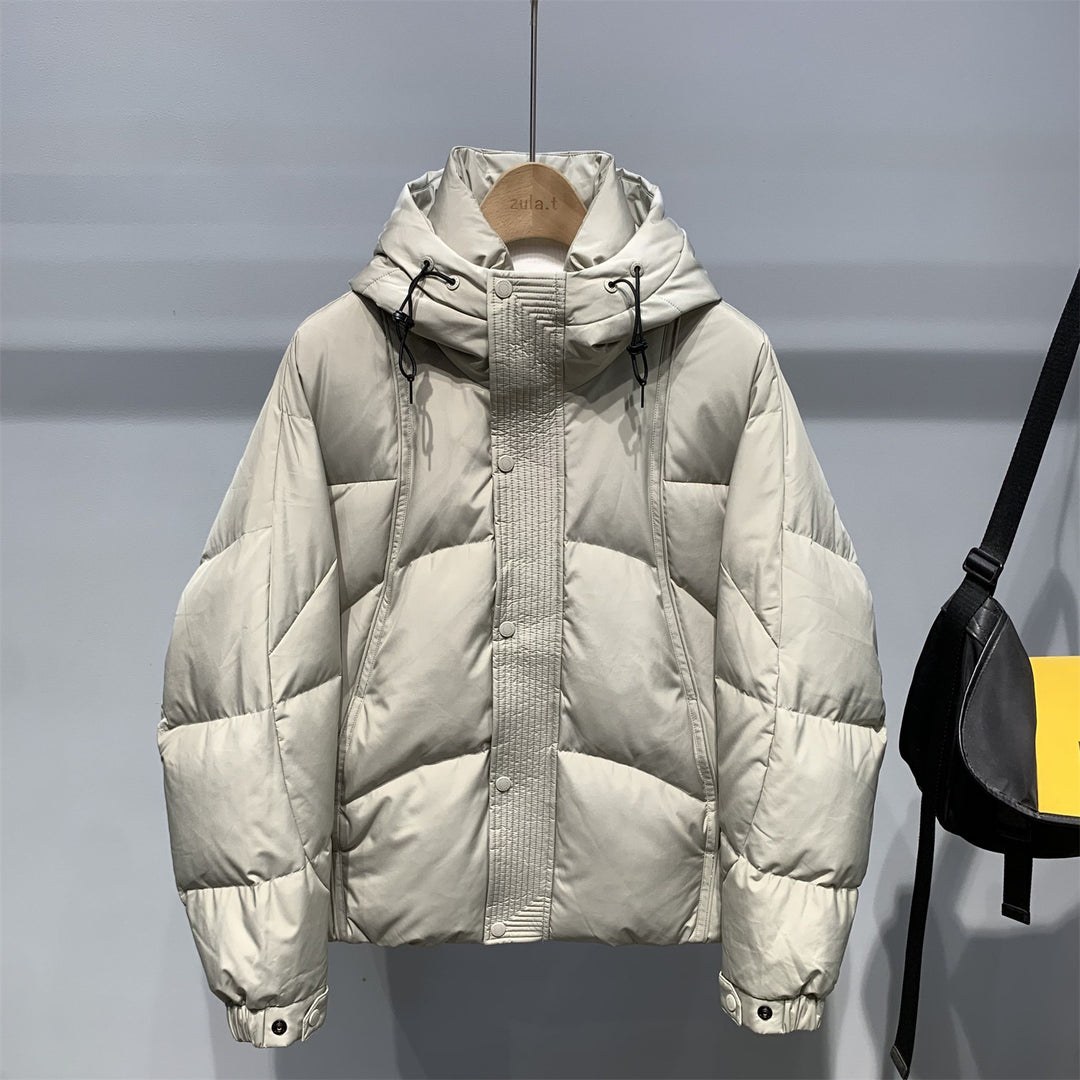 Men's Padded Jacket with Adjustable Hood Design Lisslune