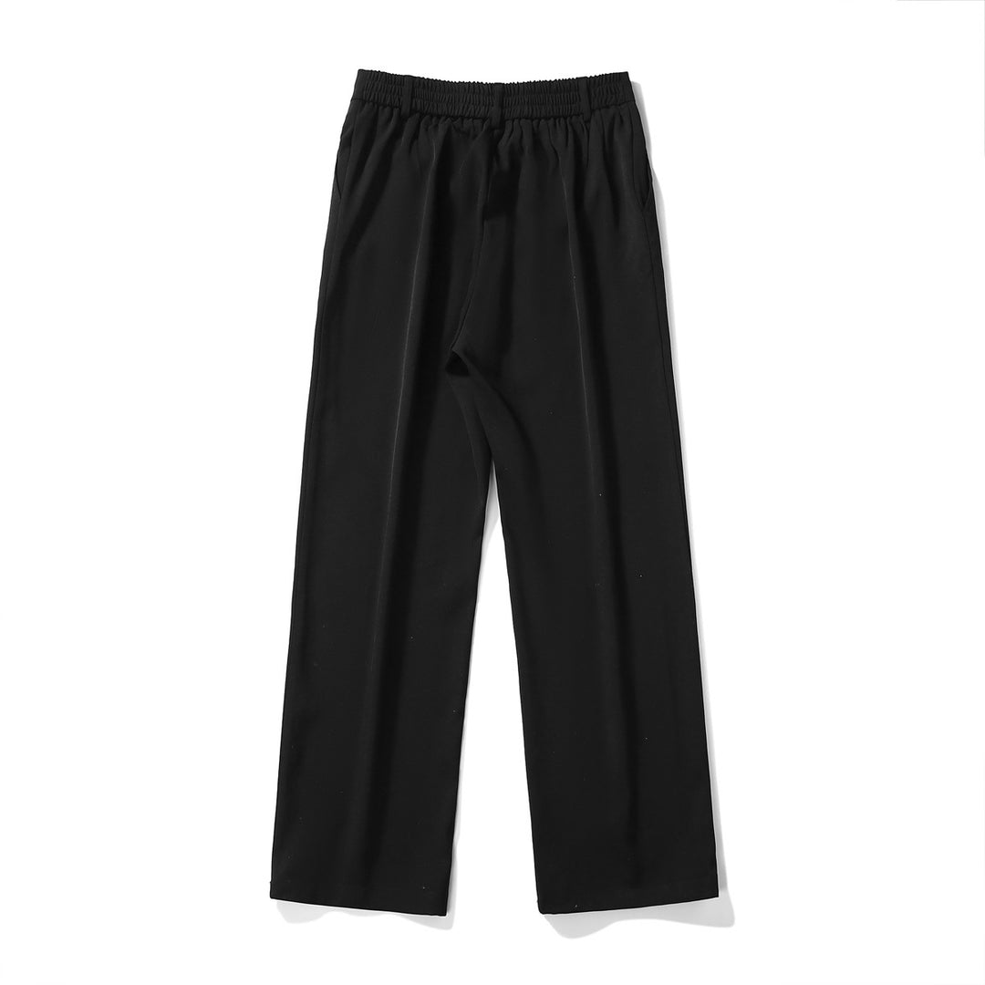 Men's Elegant Wide Pants with Elastic Waist and Side Pockets Lisslune