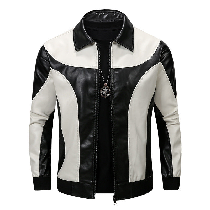 Men's Stylish Leather Jacket with Impressive Color Design Lisslune
