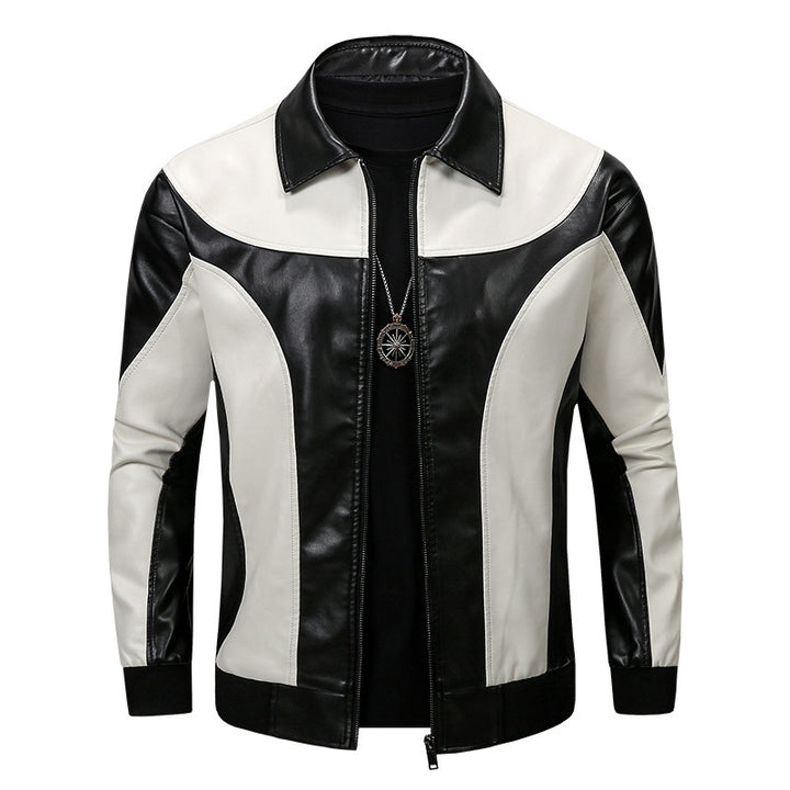 Men's Stylish Leather Jacket with Impressive Color Design Lisslune