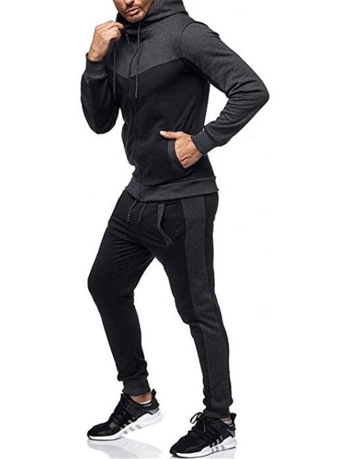 Men's sporty tracksuit with hood and practical pockets Lisslune