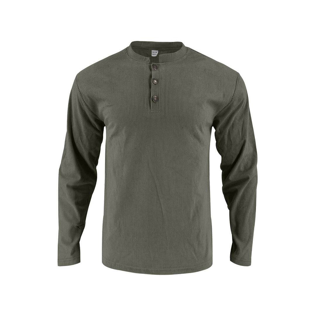 Men's long sleeve shirt with comfortable button placket and textured design Lisslune