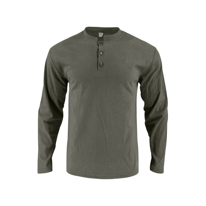 Men's long sleeve shirt with comfortable button placket and textured design Lisslune