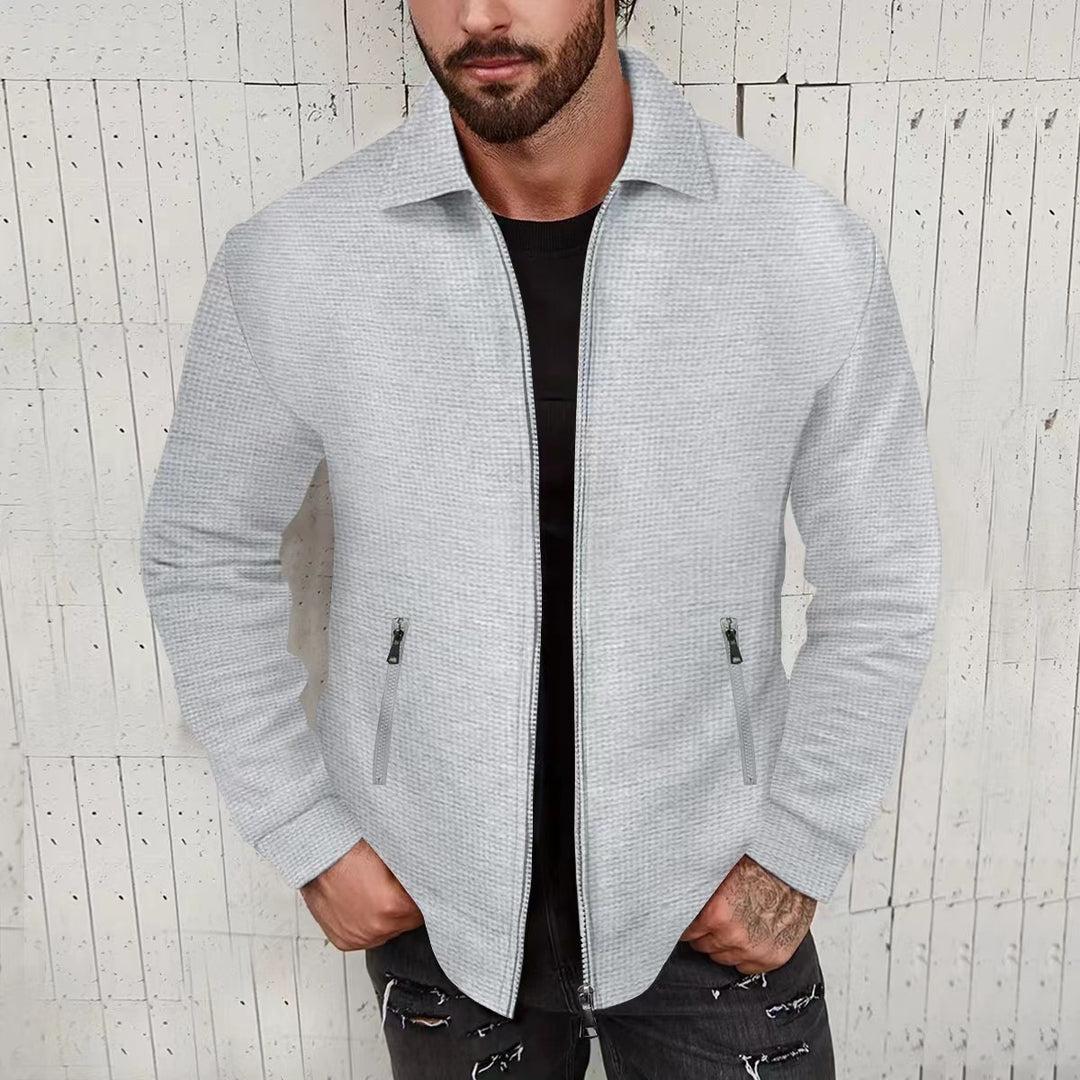 Men's casual zip jacket with textured design and practical pockets Lisslune