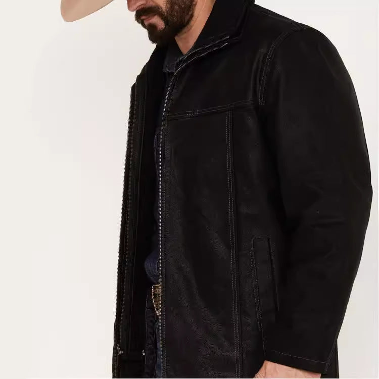 Men's high-quality leather jacket with versatile style Lisslune