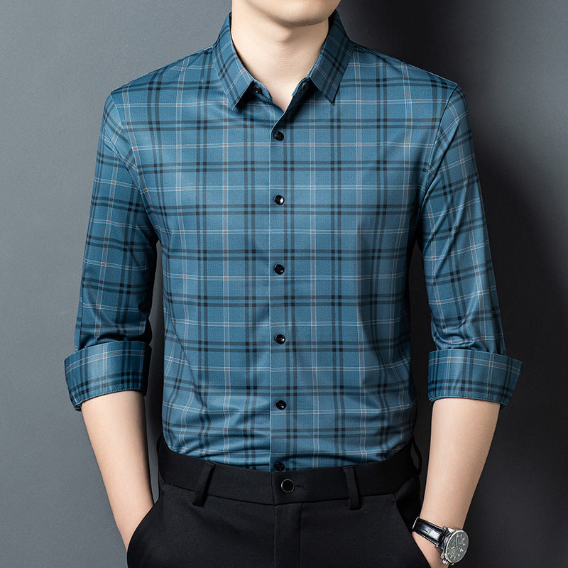 Men's checked shirt with modern accents Lisslune