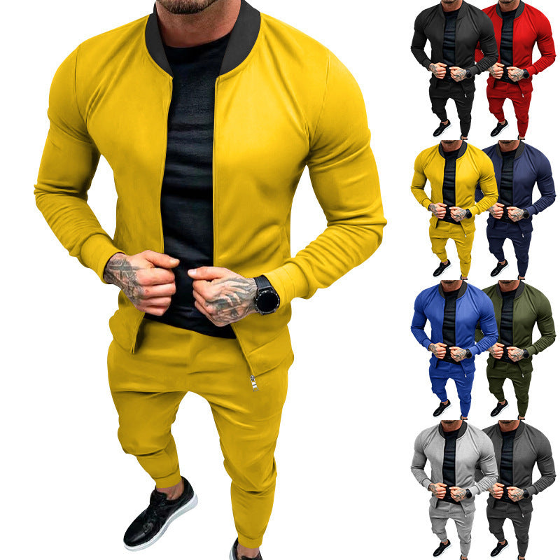 Men's tracksuit with modern stand-up collar and practical zip pockets Lisslune