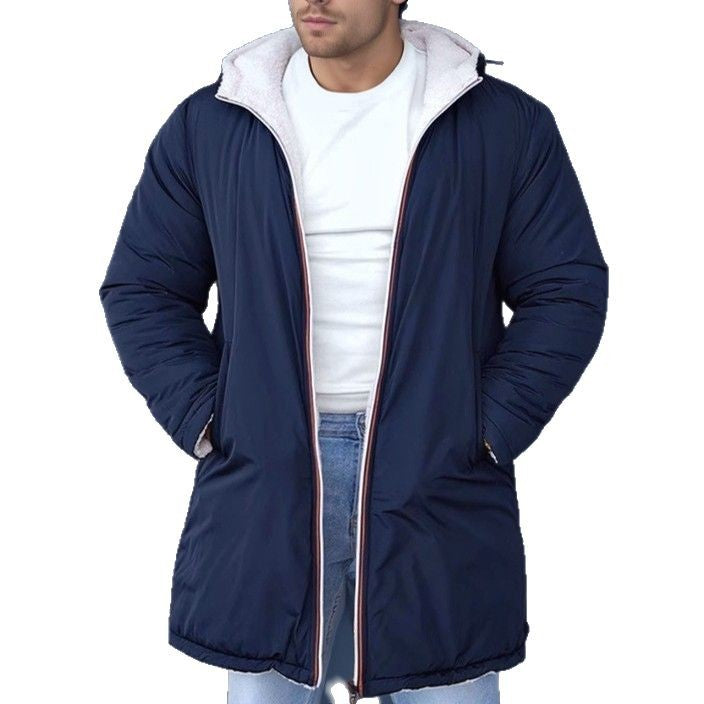 Men's Reversible Padded Coat with Hood and Practical Pockets Lisslune