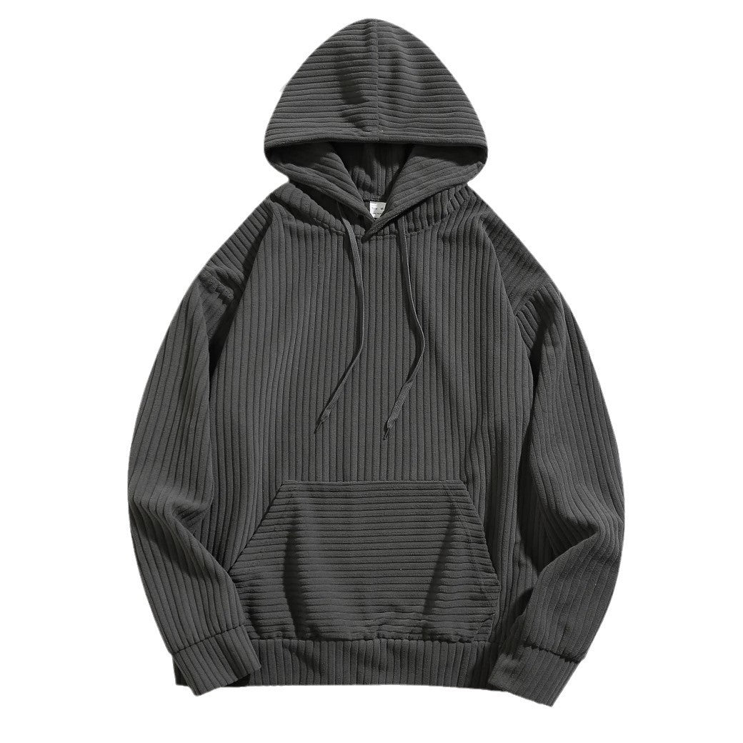 Men's casual hoodie with ribbed design and practical pockets Lisslune