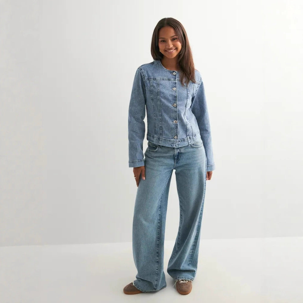 Damen zeitlose Denim-Jacke im modernen Schnitt Lisslune