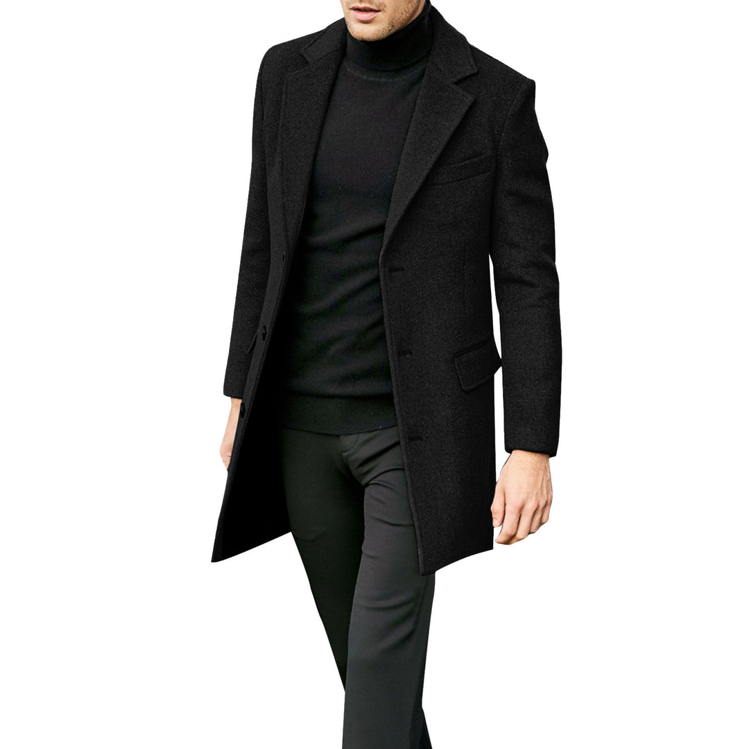 Men's Classic Wool Coat with Elegant Button Details Lisslune