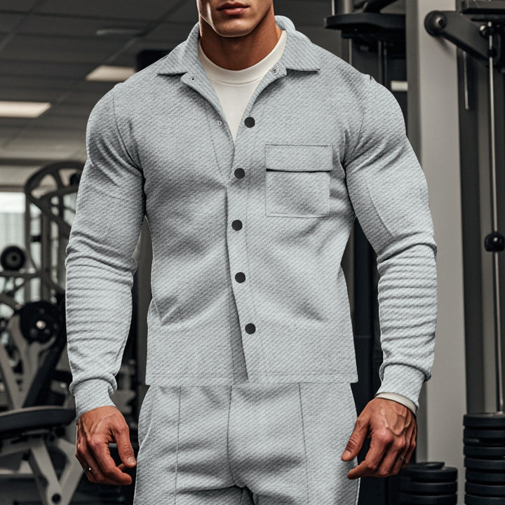 Men's men's jacket made of comfortable fabric with modern button details and chest pocket Lisslune