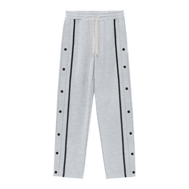 Men's Sporty Loose Jogging Pants with Snap Buttons Lisslune