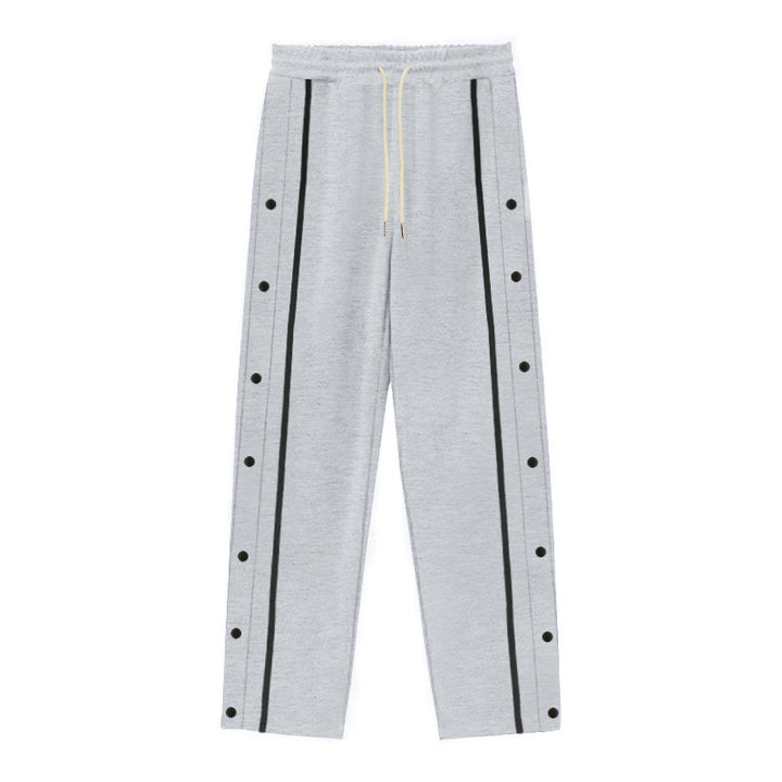 Men's Sporty Loose Jogging Pants with Snap Buttons Lisslune