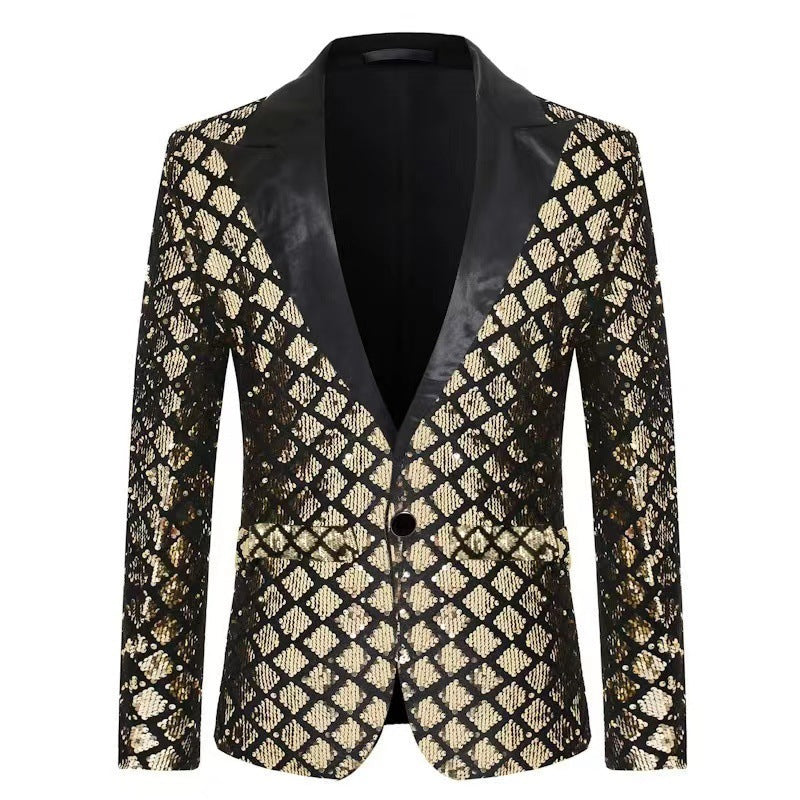 Men's Glittering Tuxedo Jacket in Modern Design Lisslune
