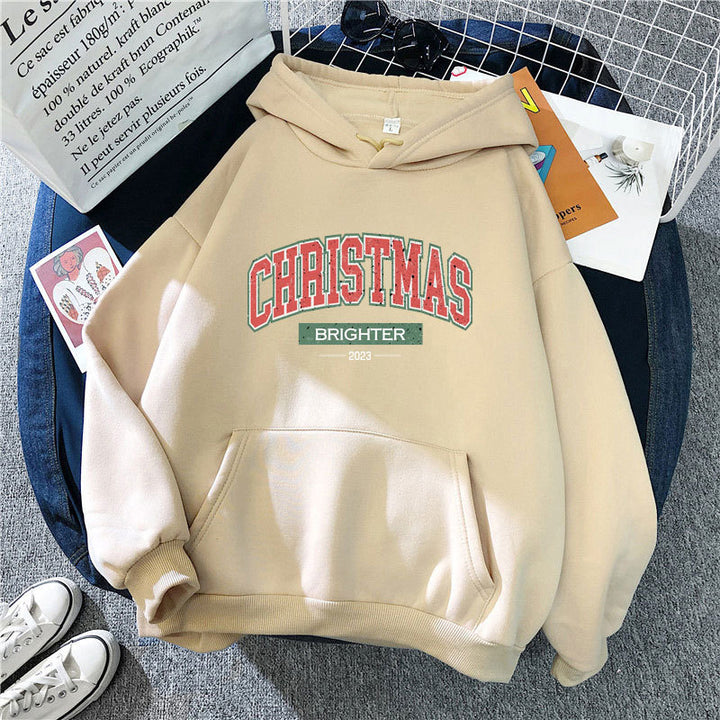 Women's hooded sweatshirt with festive Christmas motif Lisslune