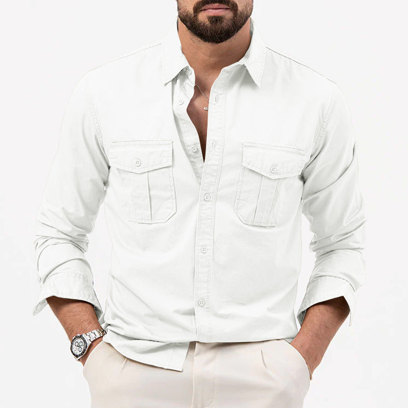 Men's long-sleeve shirt with practical chest pockets and modern cut Lisslune