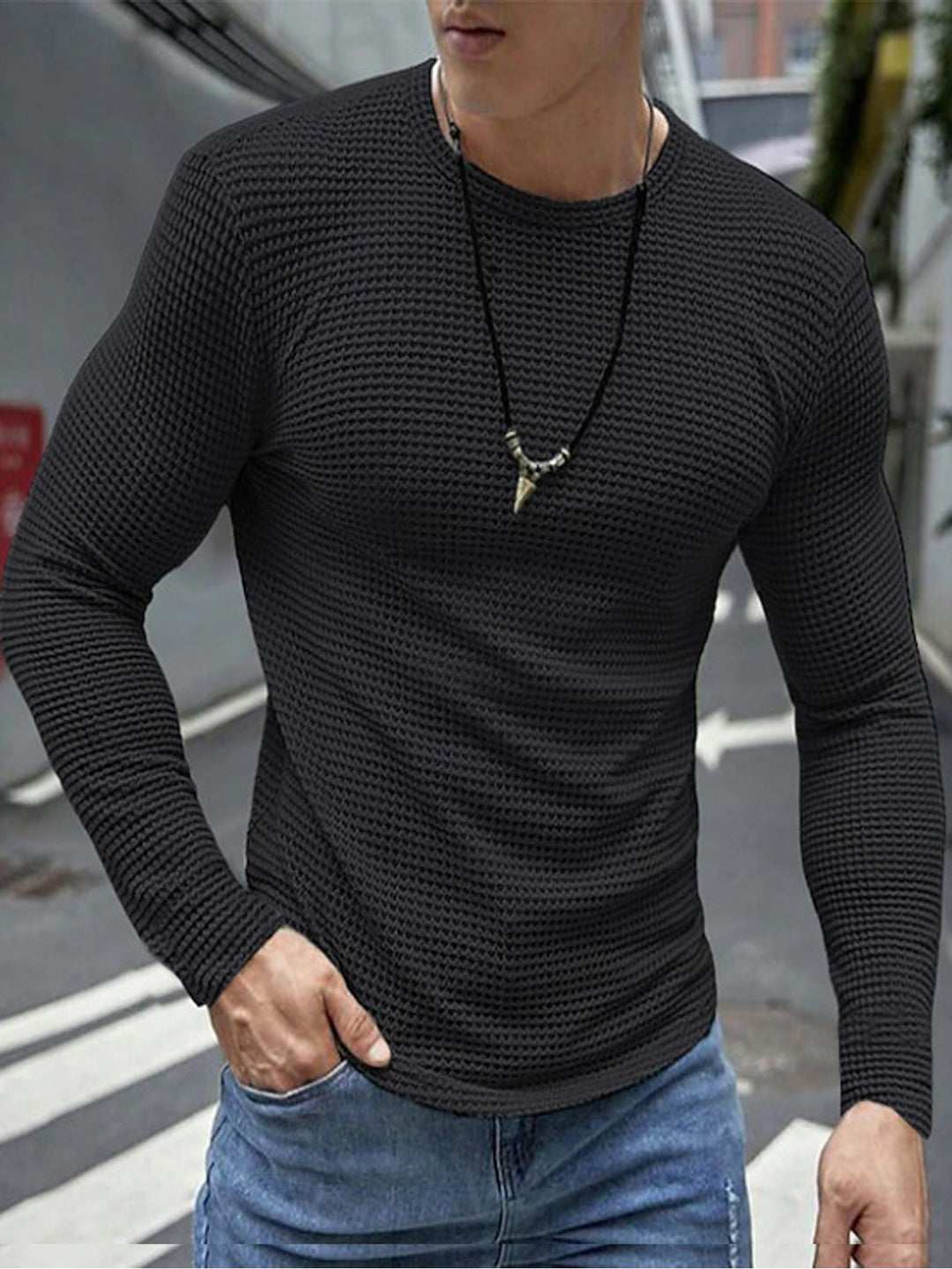 Men's long-sleeve shirt made of textured material Lisslune