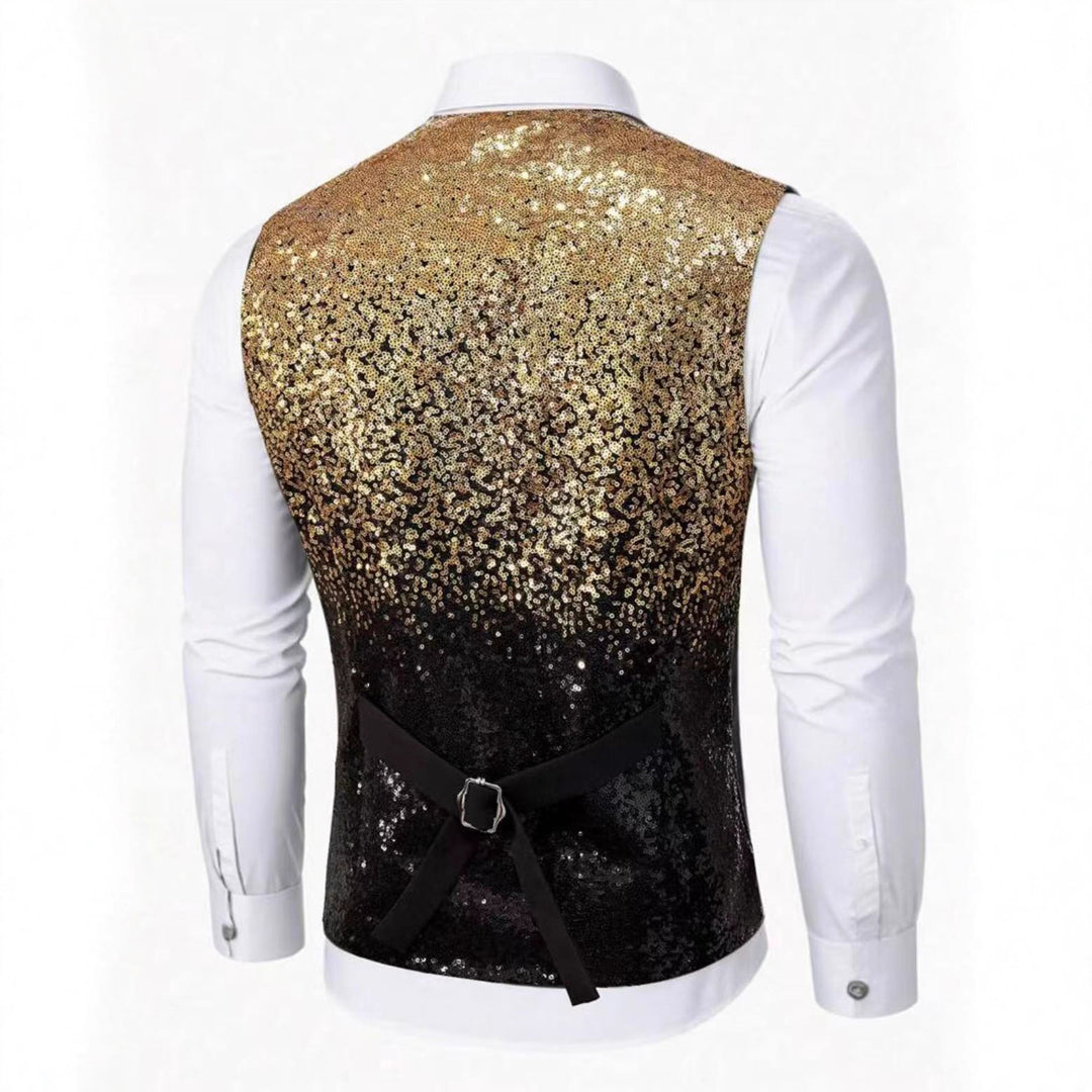 Men's Glamorous Sequin Vest with Shimmering Transition Lisslune