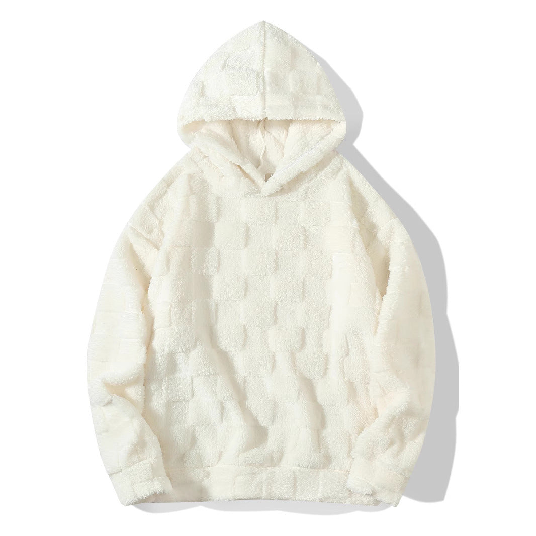 Men's cozy fleece hoodie with fashionable ornament pattern Lisslune