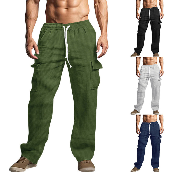 Men's casual cargo pants with practical side pockets and elastic waistband Lisslune