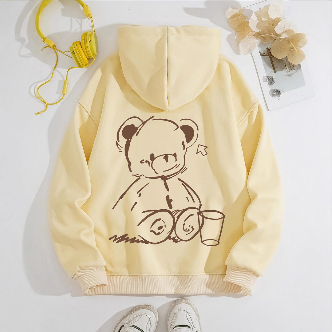 Women's Hoodie with Casual Bear Design Lisslune