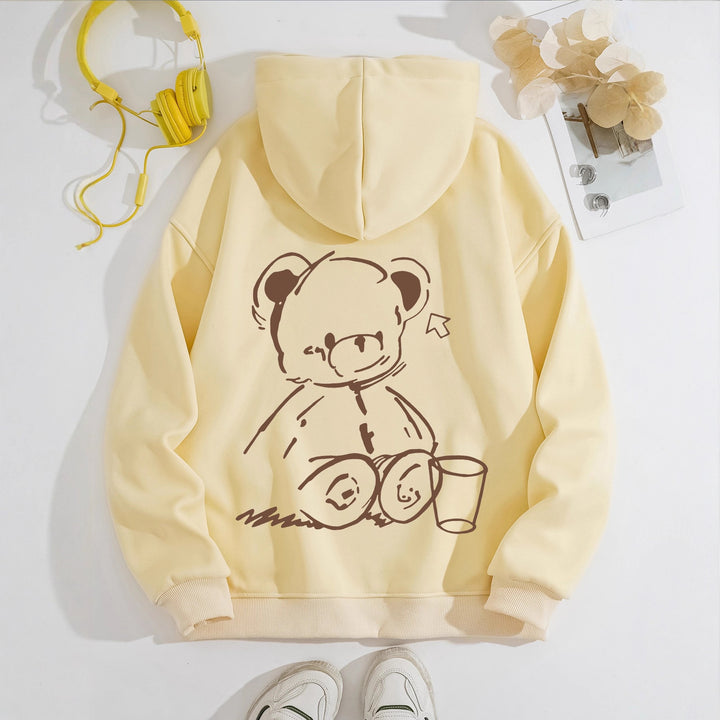 Women's Hoodie with Casual Bear Design Lisslune
