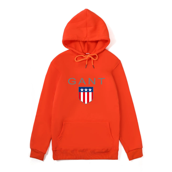 Men's Hoodie with Sporty Logo Design and Kangaroo Pocket Lisslune