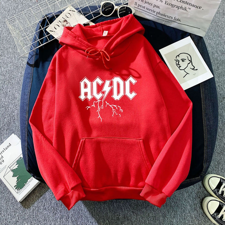 Women's hoodie with large band logo and kangaroo pocket Lisslune